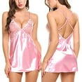 thumbnail image 1 of Aloohaidyvio Pajamas for Women ,Women V Neck Nightwear Satin Sexy Lace Chemise Mini Dress, 1 of 5