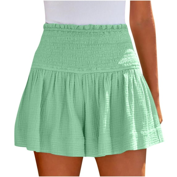 Aloohaidyvio Pants ,Women'S Solid Color Casual Summer High Waist Shorts