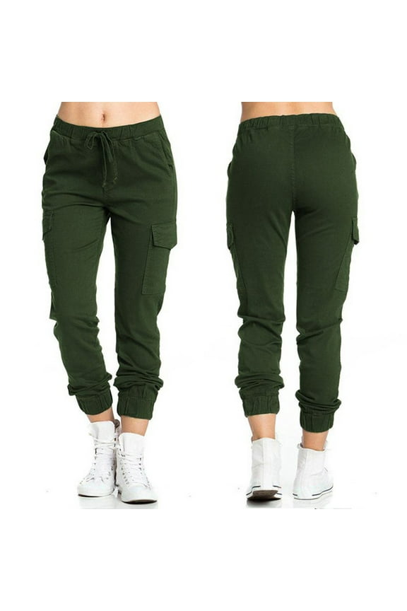 Pants Plus Size,Fashion Women Plus Size Drawstring Casual Solid Elastic Waist Pocket Loose Pants