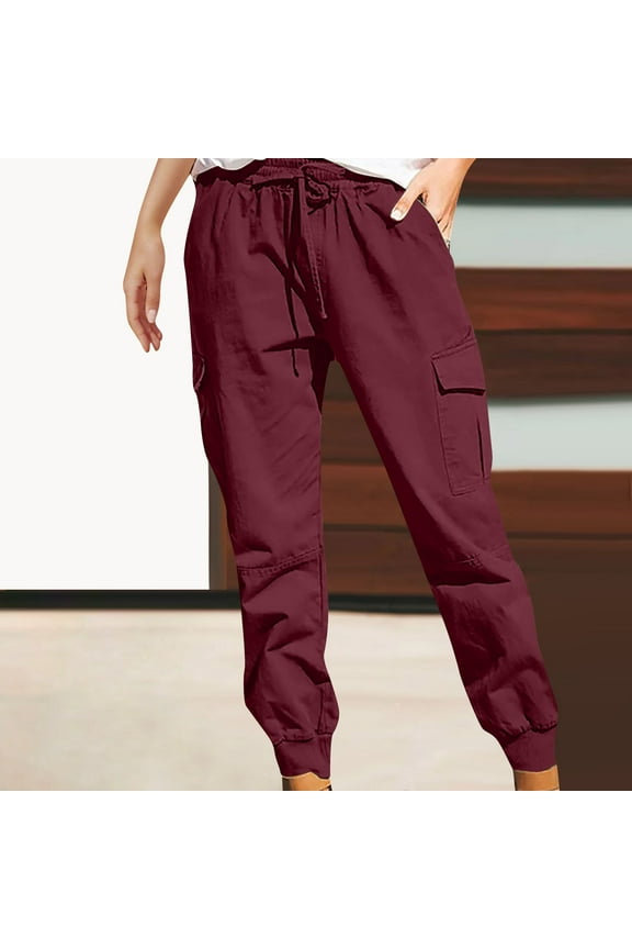 Pants Plus Size,Women Plus Size Drawstring Casual Elastic Waist Pocket Loose Pants