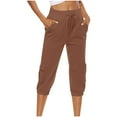 thumbnail image 1 of Aloohaidyvio Pants Plus Size,Womens Casual Elastic Loose Pants Straight Wide Leg Trousers with Pocket, 1 of 6
