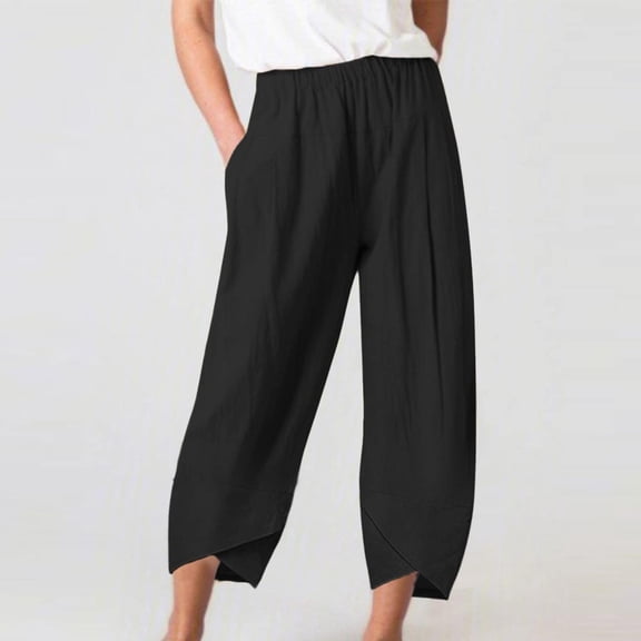Aloohaidyvio 2024 Summer Pants for Women Plus Size,Womens Elastic Waist Buttons Color Thin Stretch Skinny Pants Trousers
