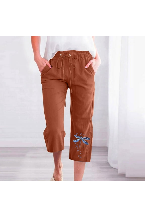 Pants Stretch,Fashion Womens Casual Printing Elastic Loose Pants Straight Wide Leg Trousers