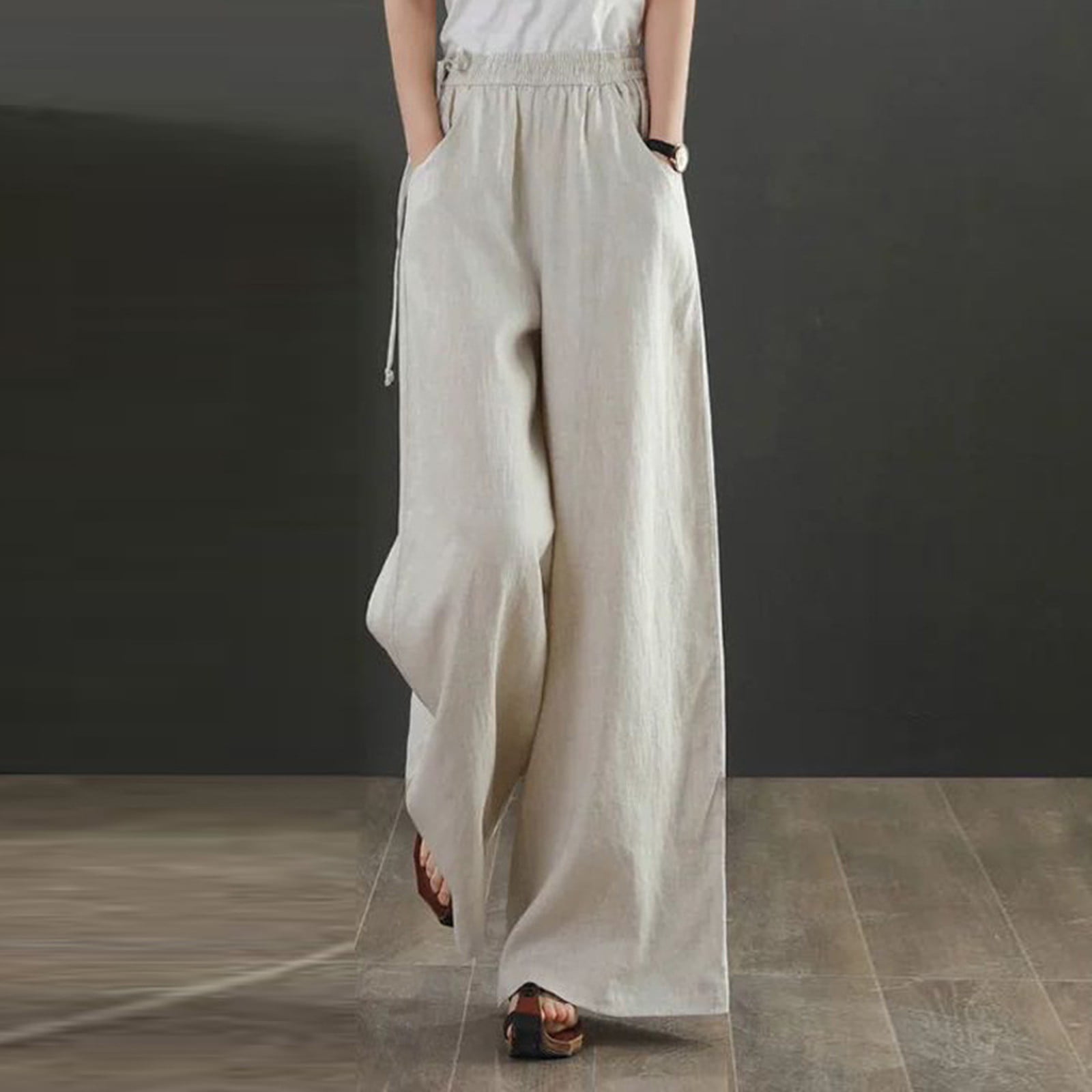 Crumply Wrinkled Casual Loose Relax Wide-Pants