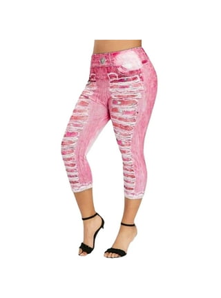 InterestPrint Pink maze print on womens low rise yoga plus size Legging XXS-5XL  at  Women's Clothing store