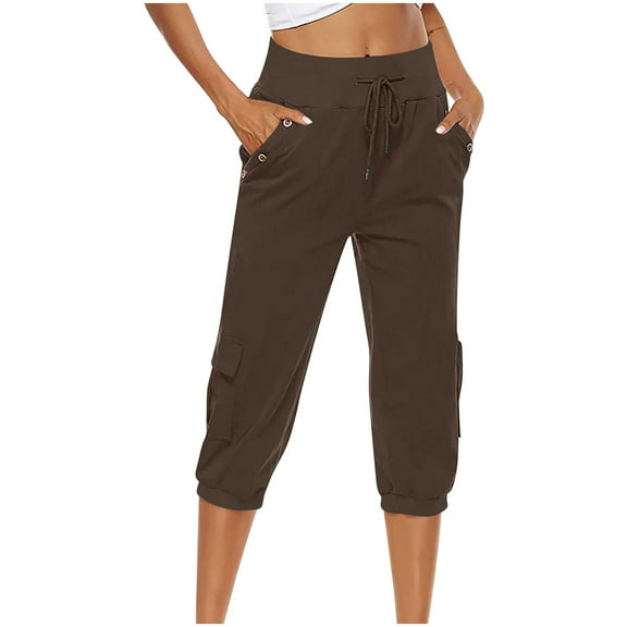 Aloohaidyvio Pants for Women,Womens Casual Elastic Loose Pants Straight Wide Leg Trousers with Pocket