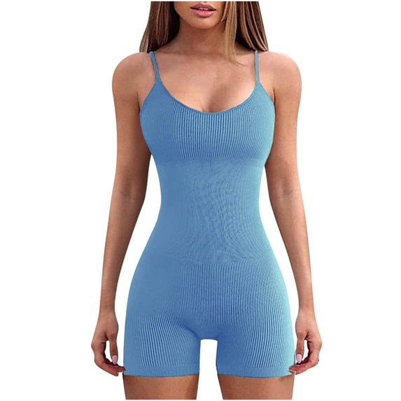 Aloohaidyvio Pants with Pockets,Women Solid Jumpsuit Pajamas Casual Round Neck Comfortable Short Pants