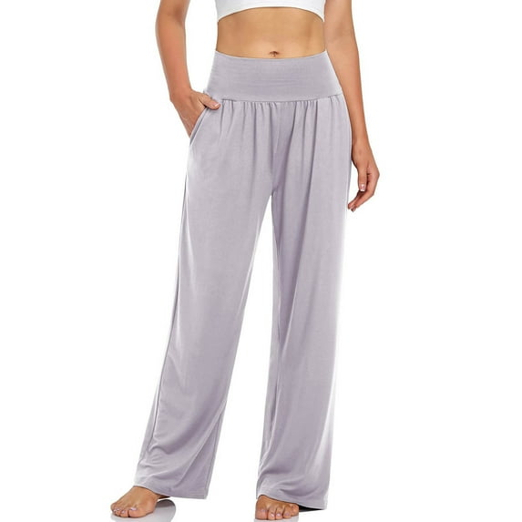 Aloohaidyvio Pants with Pockets,Womens Loose Wide Leg Cozy Pants Yoga Sweatpants Comfy Sports Athletic Lounge Pants