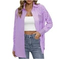 thumbnail image 1 of Aloohaidyvio Plaid Flannel Shirts for Women,Women's Classic-Fit Long-Sleeve Lightweight Plaid Flannel Shirt, 1 of 5