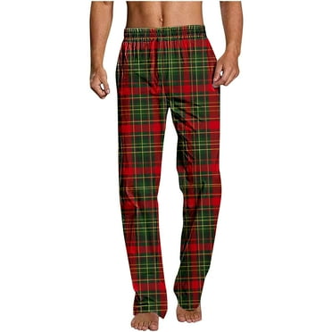 Aloohaidyvio Plaid Pajama Pants Clearance Men's Christmas Print Pajama Pants Sleep Lounge Pjs Bottoms with Pockets