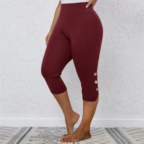 Aloohaidyvio Plus Size Capri Leggings for Women High Waisted Capri Leggings for Women Tummy Control Yoga Pants Women