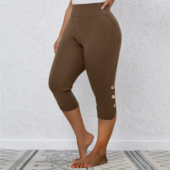 Aloohaidyvio Plus Size Capri Leggings for Women High Waisted Capri Leggings for Women Tummy Control Yoga Pants Women