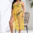 thumbnail image 1 of Aloohaidyvio Plus Size Crochet Cover Up for Women Sleeveless Beachwear Swimwear Fringe Trim Crochet Kimono Cover Up, 1 of 6