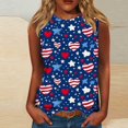 thumbnail image 1 of Aloohaidyvio Plus Size Tops for Women American Flag Shirts 4th of July Flag Crewneck Sleeveless Patriotic Tunics, 1 of 5