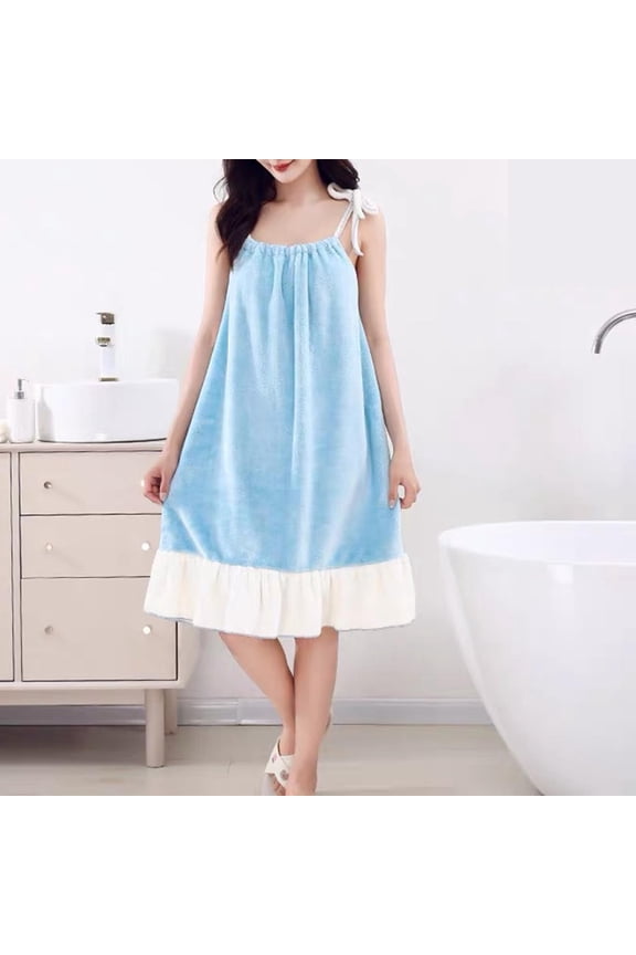 Plush Robes for Women,Womens Quick Dry Absorb Water Wearable Bathrobes, Ladies Sleeveless Cotton Bathrobes Towel Wrap Bathrobe