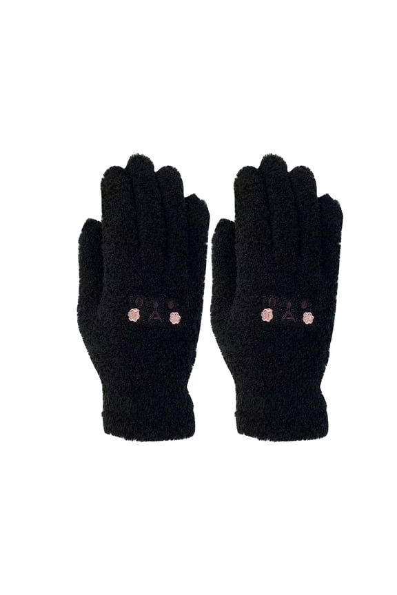 Plush Terry Chenille Gloves For Women - Fuzzy Stretchable Soft Warm Cold weather Winter Gloves