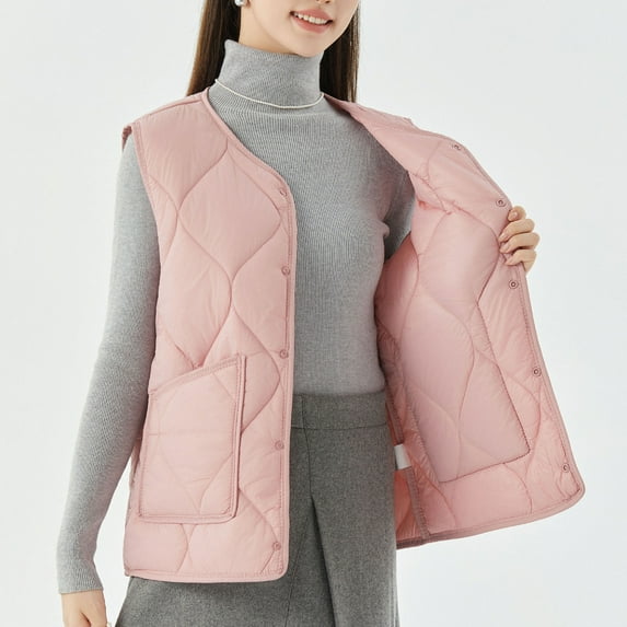 Aloohaidyvio Puffer Vest for Women Sleeveless Winter Warm Cropped Outerwear Warm Puffer Lightweight Down with Pockets