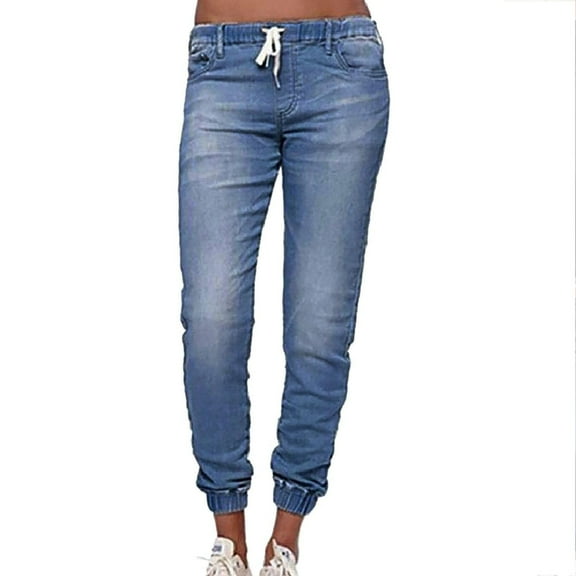 Aloohaidyvio Skinny Jeans for Women High Waist Stretchy Classic High Rise Slimming Jeggings Denim Trousers Pants,Sizes L