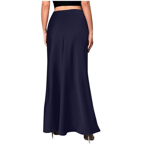 Aloohaidyvio Skirts for Women Satin High Waist Skirt Elegant Flowy Midi Skirts