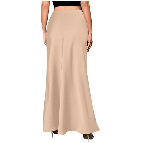 Aloohaidyvio Skirts for Women Satin High Waist Skirt Elegant Flowy Midi Skirts