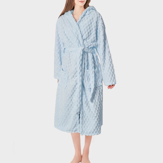 Aloohaidyvio Soft Robes for Women,Womens Plush Fleece Robe,Soft Textured Bathrobe,Lady Cozy Spa Long Robe