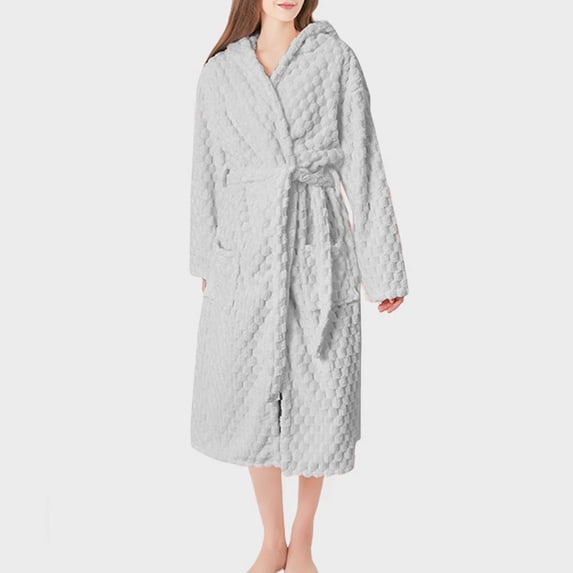 Aloohaidyvio Soft Robes for Women,Womens Plush Fleece Robe,Soft Textured Bathrobe,Lady Cozy Spa Long Robe