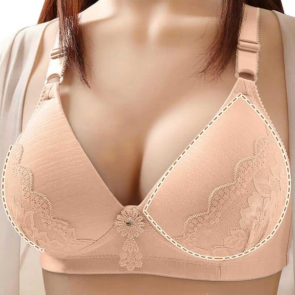 Aloohaidyvio Sports Bras for Women,Womens Thin Large Size Breathable Gathered Underwear Womens Non-steel Bra Daily Bra