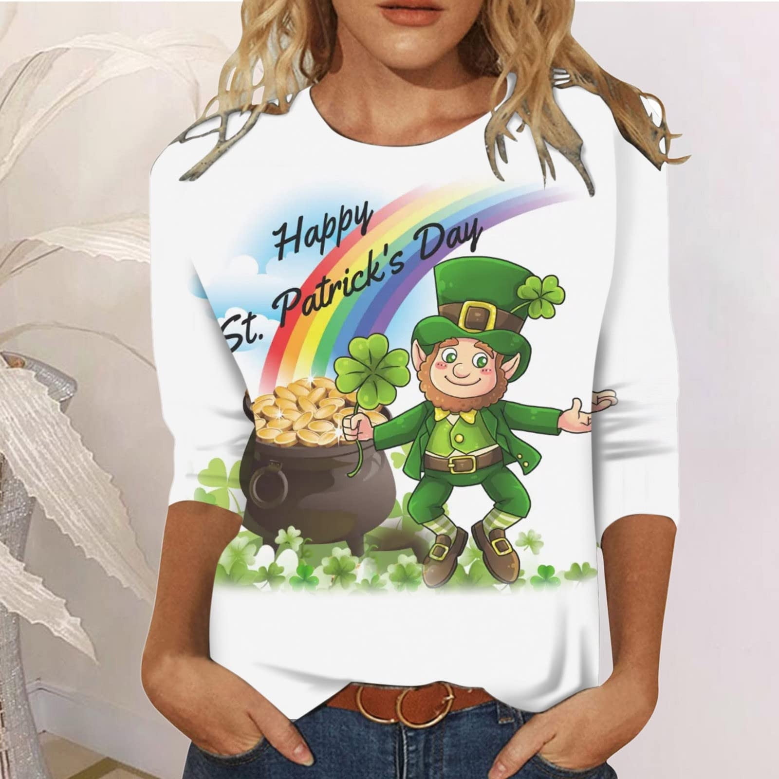 AOBUTE Men's Mardi Gras Hoodie - St Patrick's Day & Holiday Graphic Pullover, Long Sleeve With Front Pocket (Elf Design, Small) - View #10