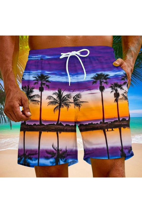 George Mens Linen Shorts Casual Elastic Waist Drawstring Casual Summer Beach Stretch Shorts