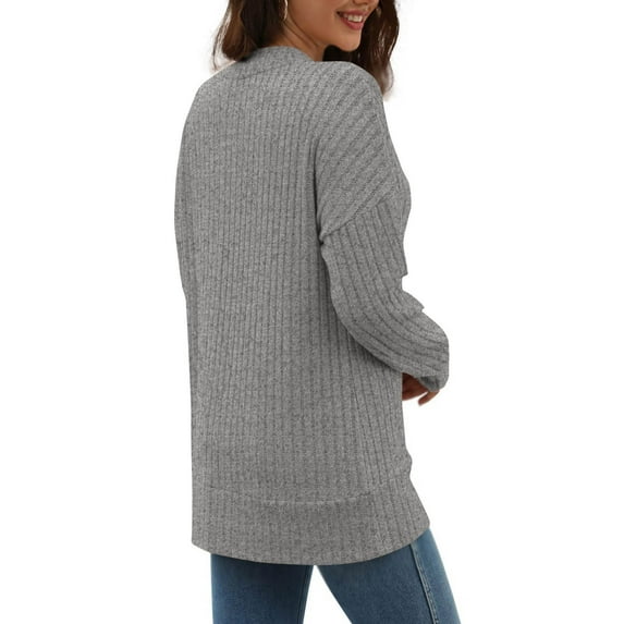 Aloohaidyvio Sweaters for Women 2024 Winter Loose Long Sleeve Crew Neck Knit Shirts Lightweight Casual Business Pullover White M