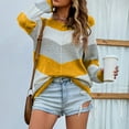 thumbnail image 1 of Aloohaidyvio Sweaters for Women,Women Casual Fashion Color Matching Pullover Long Sleeve Round-Neck Sweater, 1 of 6