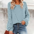 thumbnail image 1 of Aloohaidyvio Sweaters for Women,Women Casual Fashion Solid Hollow Out Pullover Long Sleeve Round-Neck Sweater, 1 of 6