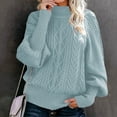 thumbnail image 1 of Aloohaidyvio Sweaters for Women,Women Casual Solid Long Sleeve Thick Knit Pullover Crewneck Sweater Coat, 1 of 6