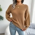 thumbnail image 1 of Aloohaidyvio Sweaters for Women,Womens Casual Colorful Long Sleeve Off Shoulder Knit Sweater Crew Neck Sweater, 1 of 6