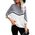 thumbnail image 1 of Aloohaidyvio Sweaters for Women,Womens Knitted Dweater Pullover Personality Stitching Plus Size Sweater, 1 of 6