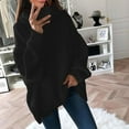 thumbnail image 1 of Aloohaidyvio Sweaters for Women,Womens Solid Color Knit Pile Collar Plus Size Loose Turtleneck Sweater, 1 of 5