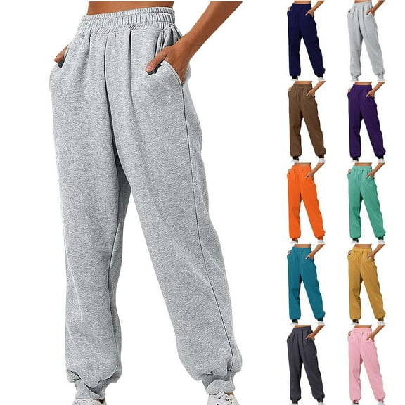 Aloohaidyvio Sweatpants Plus Size Women,Sweatpants for Women,Womens Joggers with Pockets Lounge Pants for Yoga Workout Running