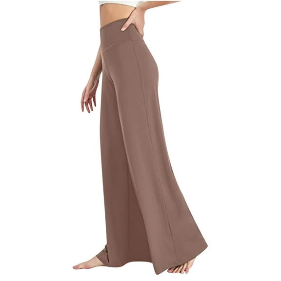 Aloohaidyvio Sweatpants for Women,Women's Fashion Solid Color Stretch Yoga Pants High Waist Loose Casual Wide Leg Pants