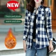thumbnail image 1 of Aloohaidyvio Sweatshirts Womens Winter Plush Warm Thicken Red Plaid Button Woolen Jacket Womens Coat, 1 of 6