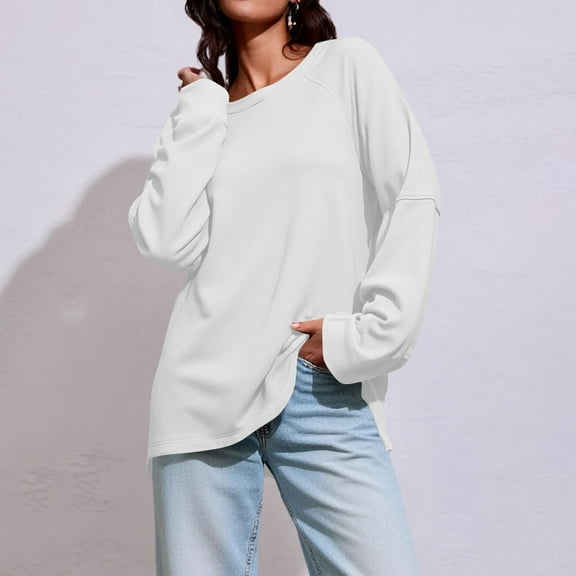 Aloohaidyvio Sweatshirts for Women Long Sleeve Casual Crewneck Cute Pullover Tops Lightweight Sweatshirt