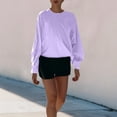 thumbnail image 1 of Aloohaidyvio Sweatshirts for Women Solid Color Sweatshirt for Women Casual Oversized Pullover Hoodies Long Sleeve Fleece Tops Sweater, 1 of 6