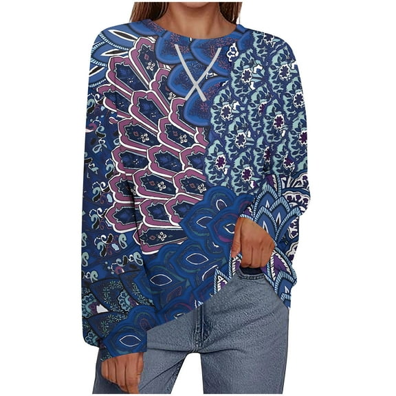 Aloohaidyvio Sweatshirts for Women No Boundaries,Women's Plus Size Sweatshirts Long Sleeve Crew Neck Casual Oversized Soft Pullover Tops Shirts