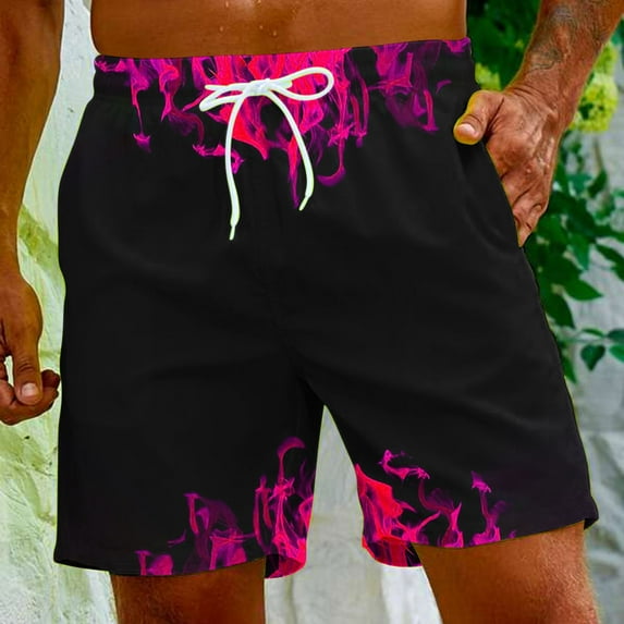Aloohaidyvio Swim Trunks for Men 2xl,Mens Hawaiian Flower Beach Shorts With Pockets Casual Lightweight Drawstring Shorts