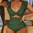 thumbnail image 1 of Aloohaidyvio Swimsuits for Women ,Womens One-piece Connected Swimsuit Backless Hollow Waist High Waisted Bikini Swimwear, 1 of 5