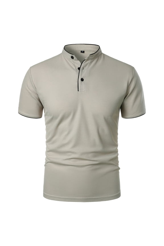 T Shirts for Men Big and Tall,Men's Casual Henley Shirts Classic Button Cotton Short Sleeve T-Shirt Summer Basic Solid Lightweight Tees Tops