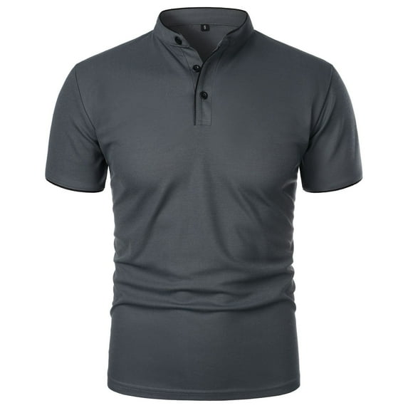 Aloohaidyvio T Shirts for Men Big and Tall,Men's Casual Henley Shirts Classic Button Cotton Short Sleeve T-Shirt Summer Basic Solid Lightweight Tees Tops