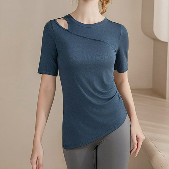 Aloohaidyvio T Shirts for Women Plus Size,Pima Cotton Short Sleeve Workout Tops for Women Loose Basic T-Shirt Athletic Gym Casual Tee Shirts