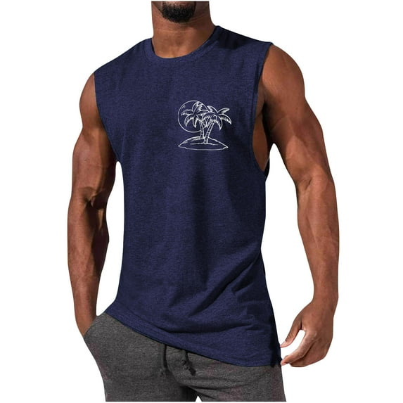 Aloohaidyvio George Tank Tops for Men Big and Tall,Men's Athletic Compression Shirts Sleeveless Workout Tank Top Sports Base Layer Running Basketball