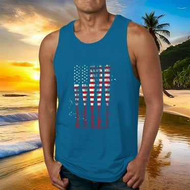 Aloohaidyvio George Tank Tops for Men Big and Tall,Men's Sleeveless Workout Swim Shirt Quick Dry Athletic Running Gym Muscle Beach Tank Top Big and Tall