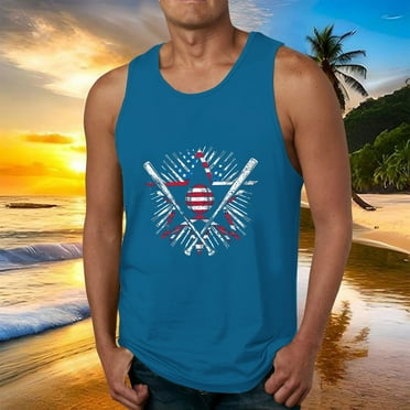 Aloohaidyvio George Tank Tops for Men Big and Tall,Men's Sleeveless Shirt Quick Dry Workout Swim Shirt Gym Muscle Athletic Beach Tank Top
